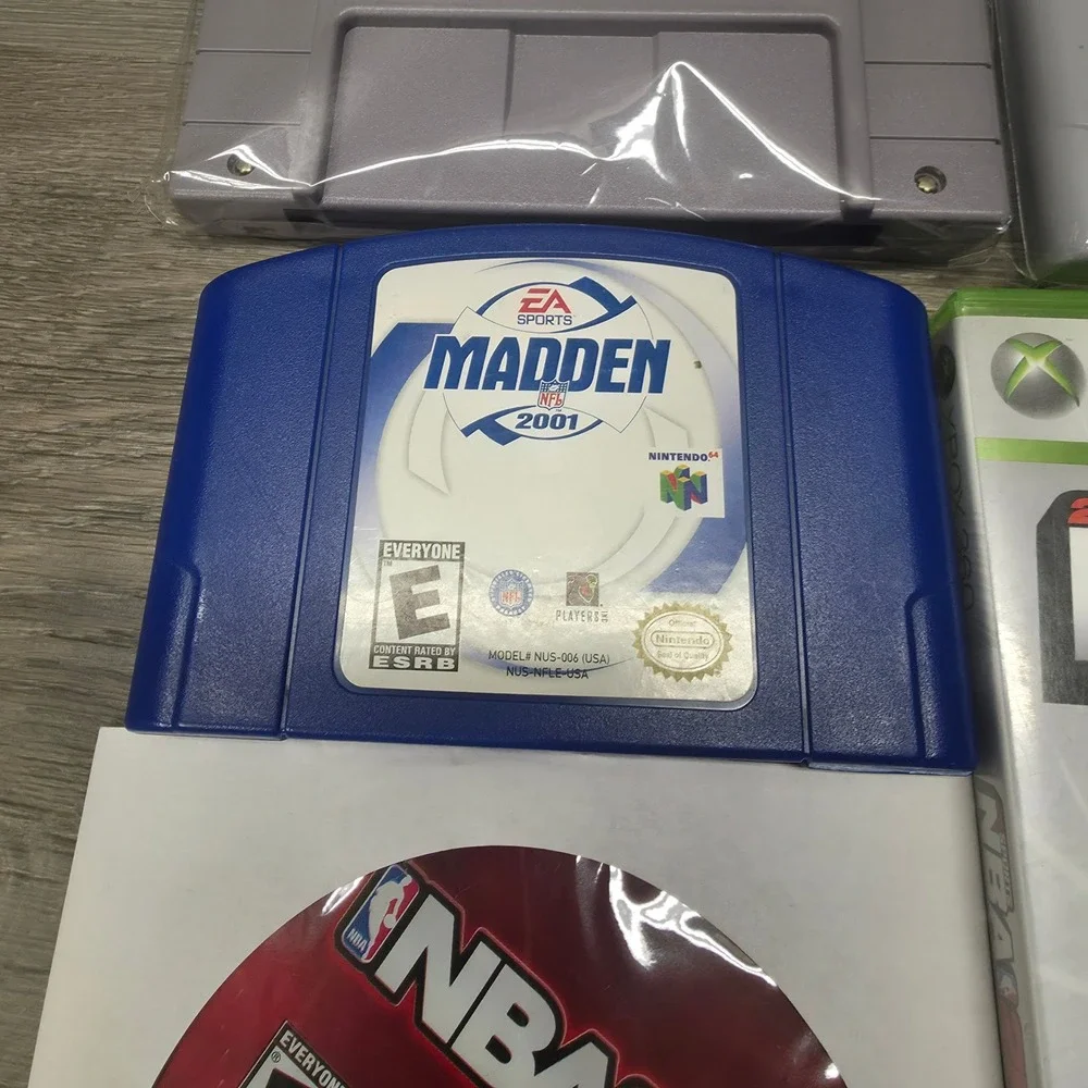 Madden NBA Video Game Bundle Lot 5 Madden 96 99 2001 NBA 2K8 2K13‎ - Xbox SNES